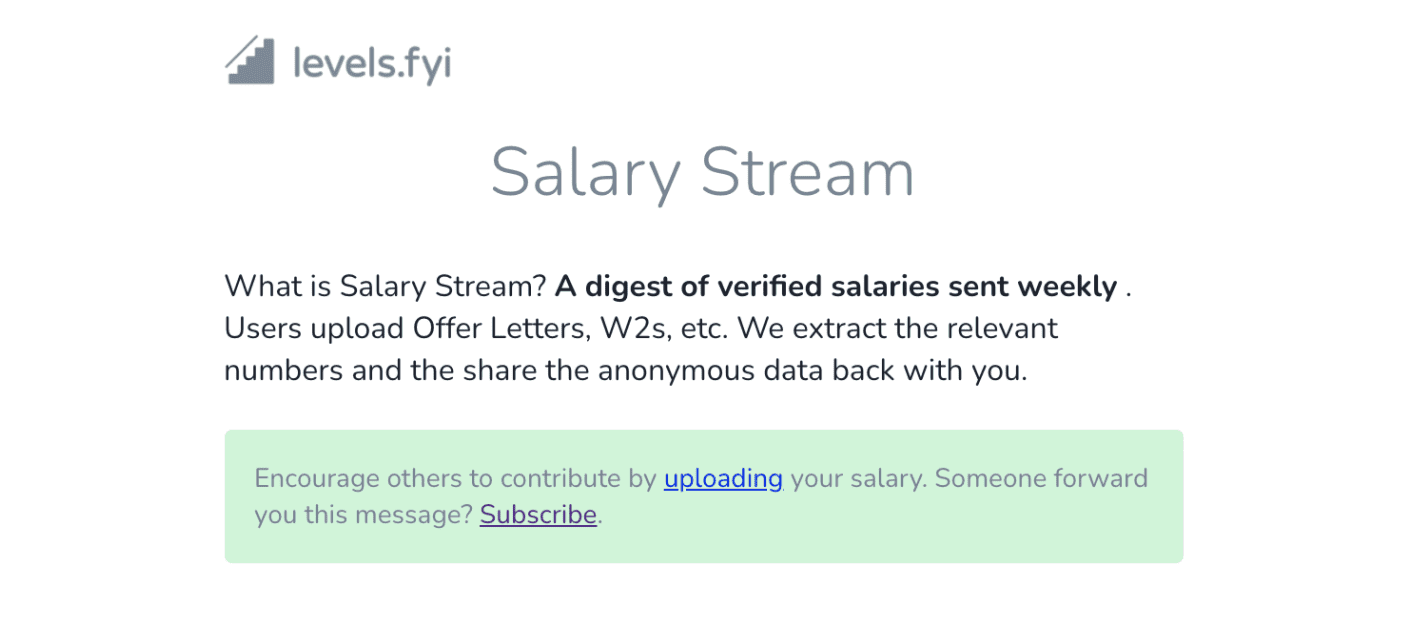 Levels.fyi Salary Stream